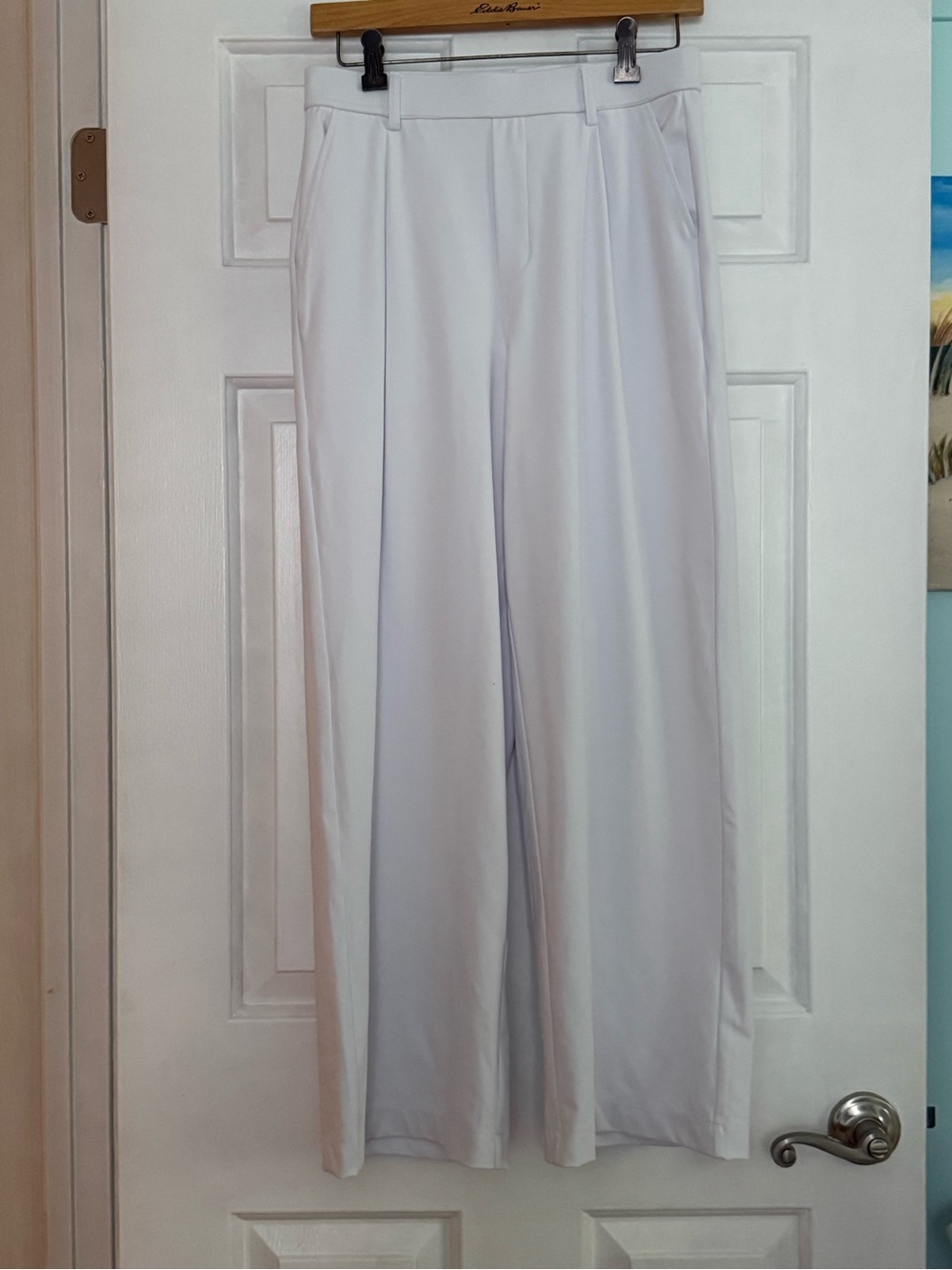 Halara Flex DayStretch High Waisted Pocket Straight Leg Work Pants in White - Picture 2 of 4
